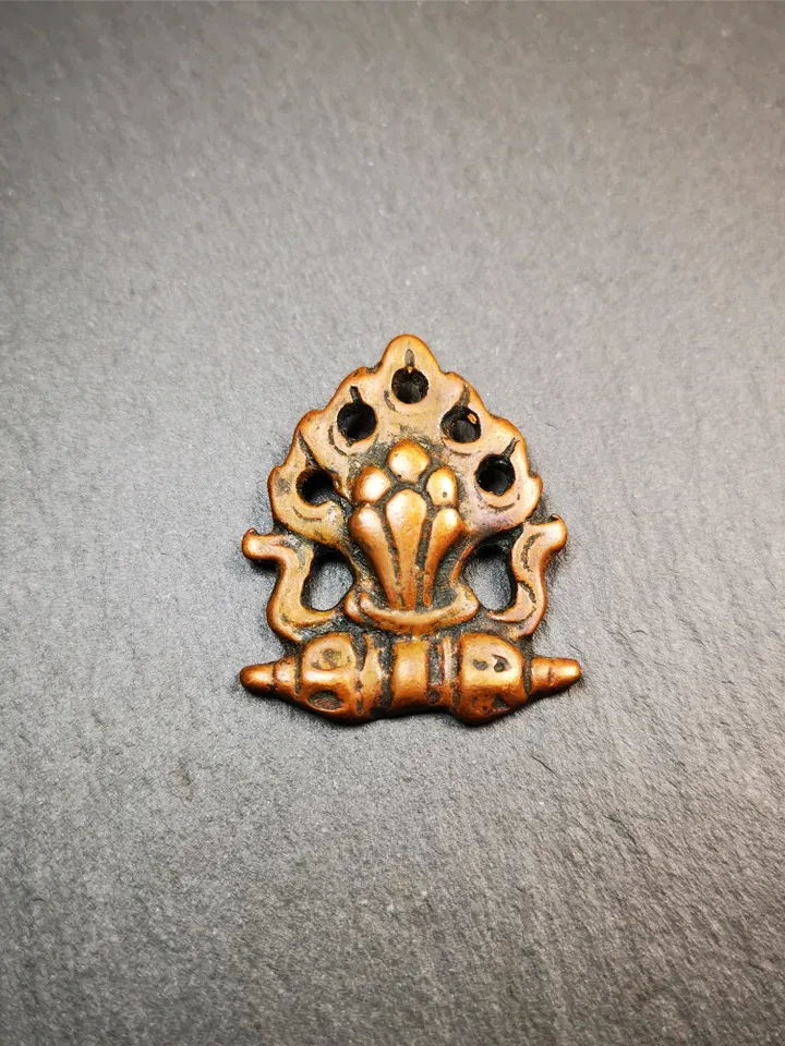Gandhanra Antique Tibetan Buddhist Amulet,Mani Jewel/Wish Fulfilling Cintamani Badge, Nubro,80 Years Old