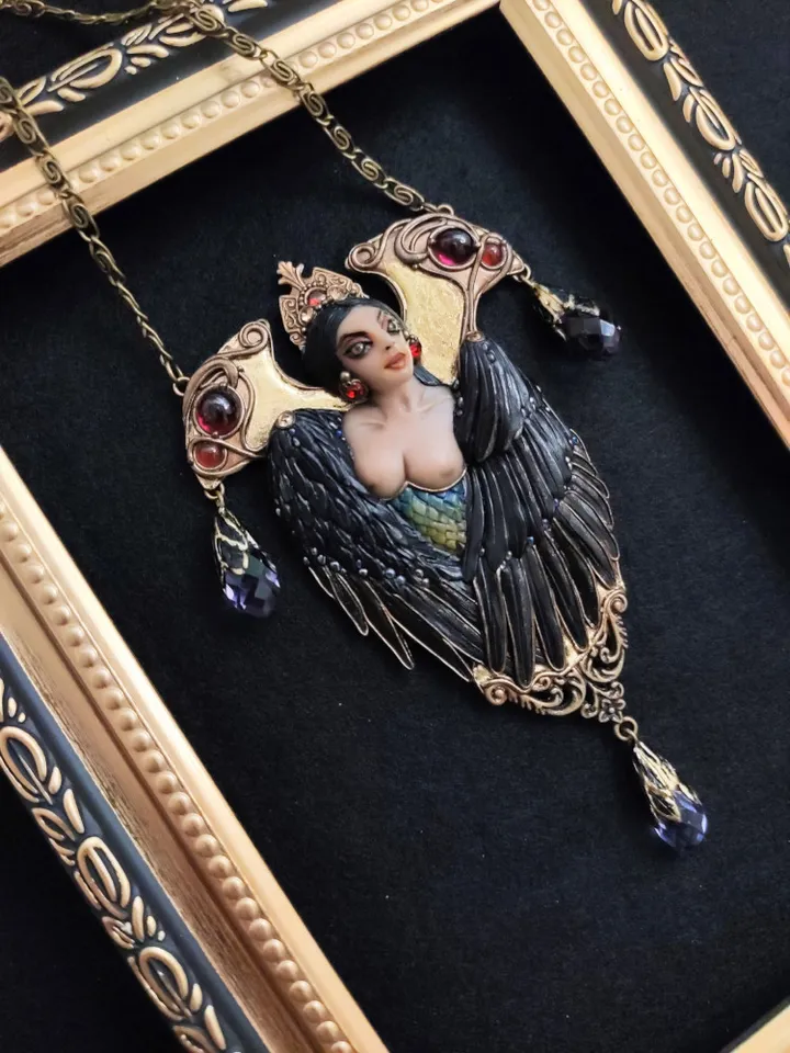 Bird Sirin Slavic Amulet, Female Protective Talisman