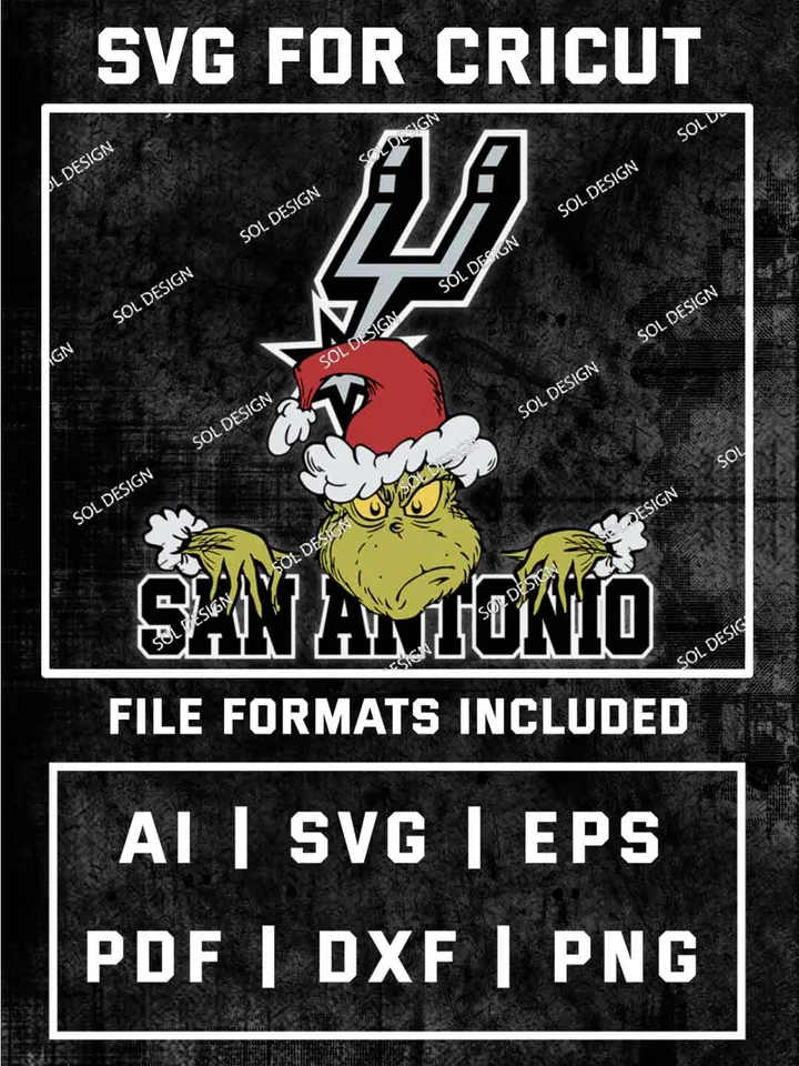 Grinch San Antonio Spurs SVG, NBA SVG Design, NBA San Antonio Spurs SVG, NBA Spurs Cricut, Christmas Svg, Grinch svg, Digital Download