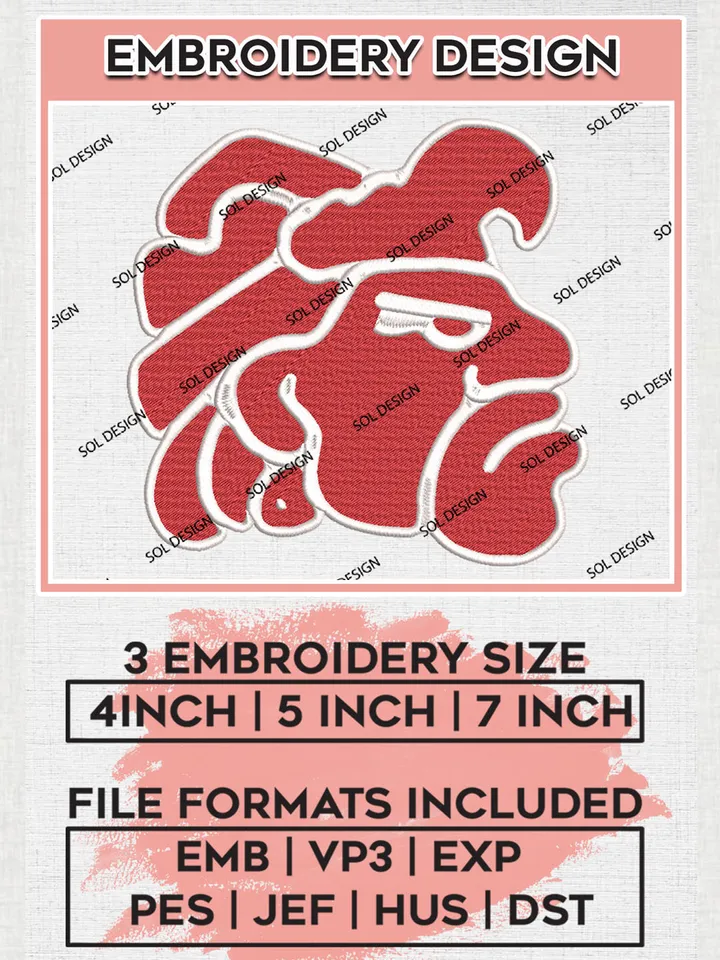 NCAA San Diego State Aztecs Team Head Mascot Logo embroidery designs, NCAA San Diego State Aztecs Logo Machine embroidery files, NCAA Team Logo embroidery designs, NCAA Game Day Machine embroidery designs, Digital Download