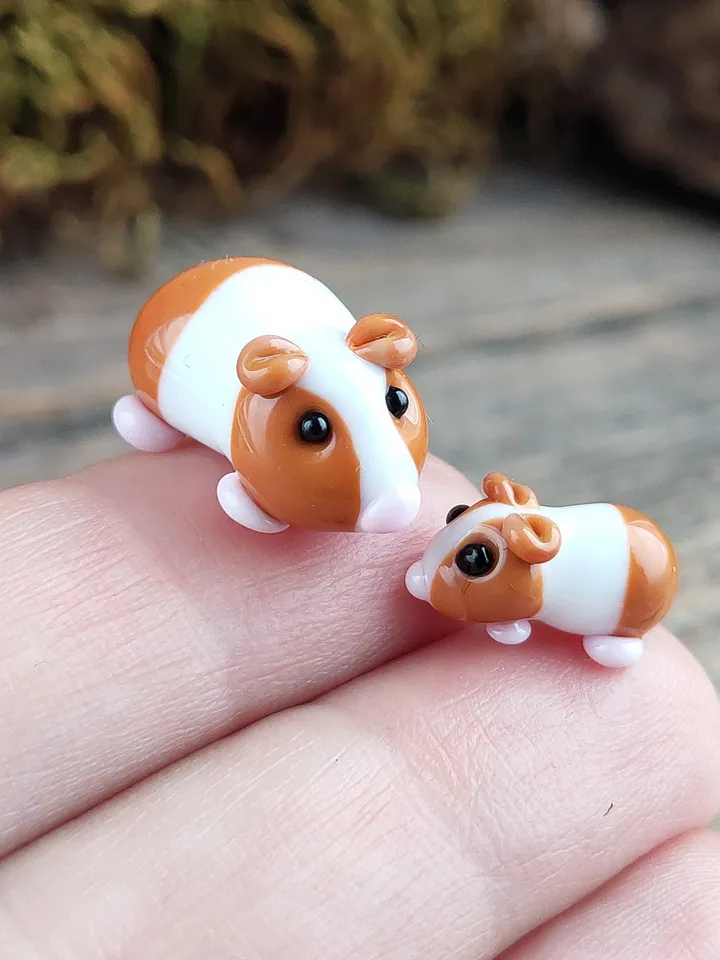 GUINEA PIG figurine GLASS figurines guinea pig gifts Pet guinea pig toy Glass guinea pig art miniature guinea pig Dollhouse Miniature animal