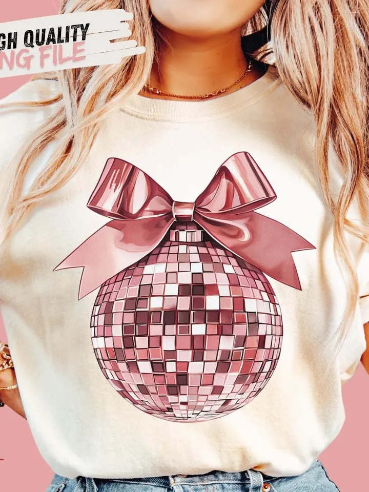 Disco ball png, New Years png,2025 png, Pink Christmas png,Christmas sublimation,Coquette,Trending png,Retro Holidays png, Holiday vibes png