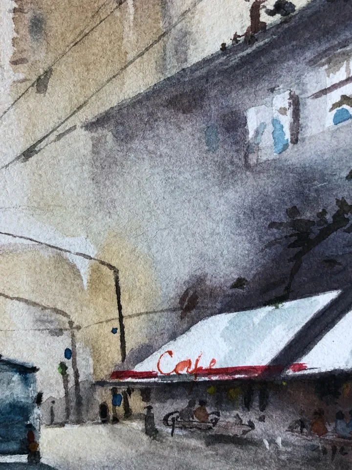 Мorning in the city original watercolour painting wall art hand painted