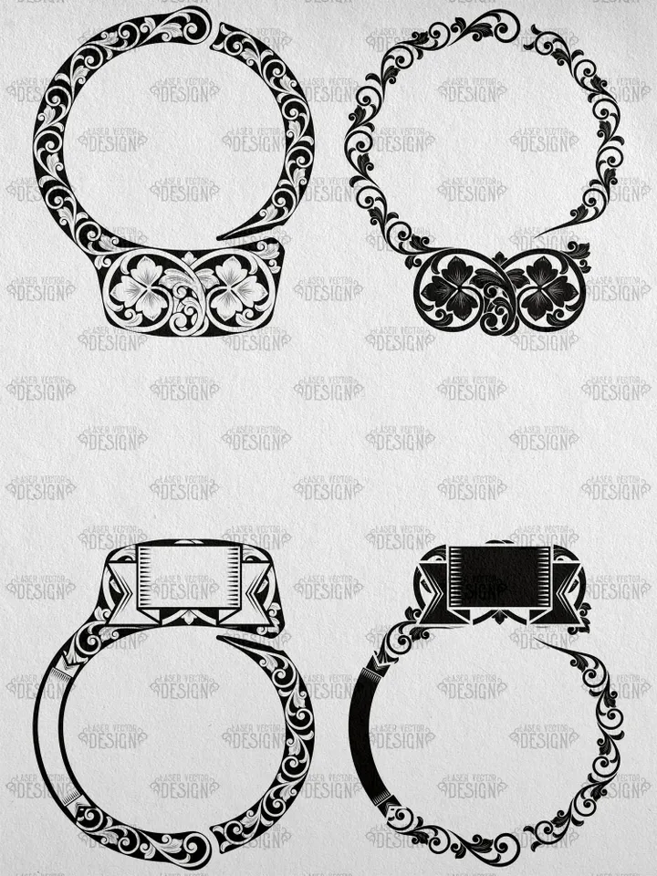 VECTOR DESIGN Handcuff Smith & Wesson Model 100-1B Scrollwork 2