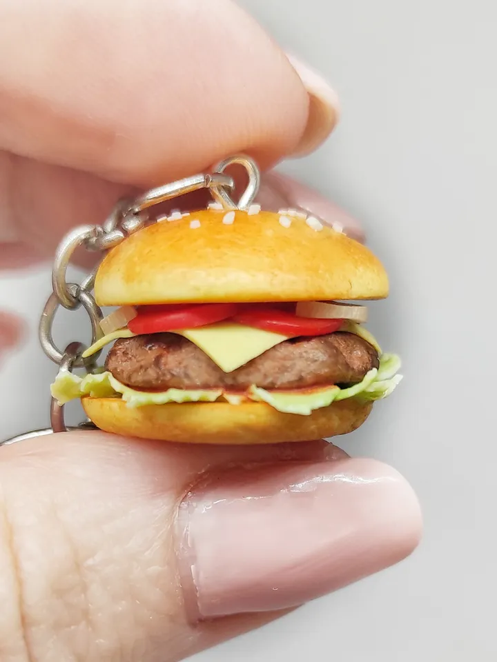 Keychain for keys, gift for him, gift for her, gift idea, keyring fast food, mini food, keyrings with decor, keychain