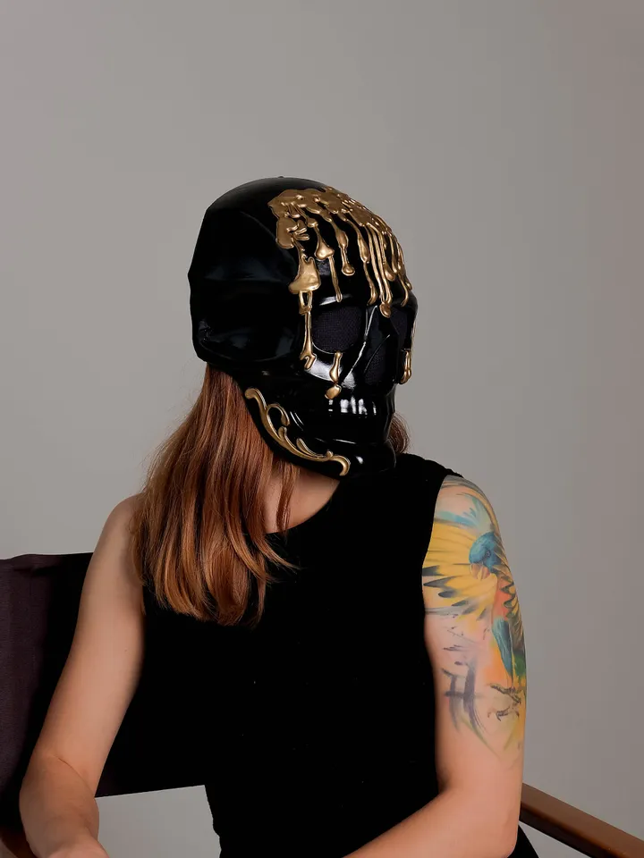 Human Skull Mask, Black Skull Mask, Cosplay Mask, Horror Mask, Moriarty Mask for Halloween Photoshoot or Cosplay