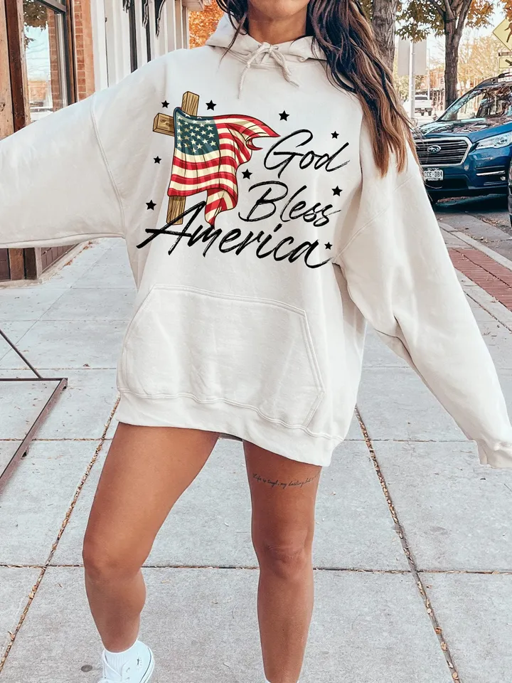 God Bless America PNG File, Sublimation Designs,4th of July, American Flag,Cross Png, Patriotic Christian, USA Vintage Trendy, Leopard Mama