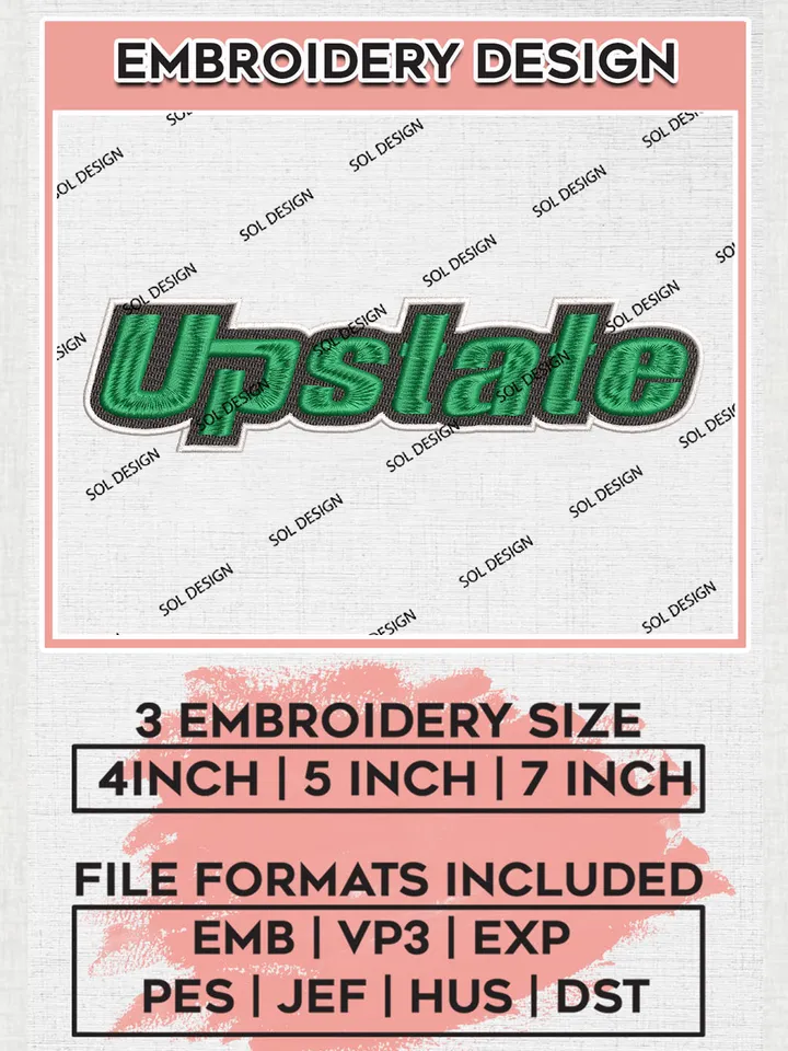 NCAA Upstate Team Wordmark Logo Embroidery Design Files, NCAA South Carolina Upstate Spartans Machine Embroidery, NCAA Teams, 3 sizes, NCAA Machine embroidery designs, Digital Download