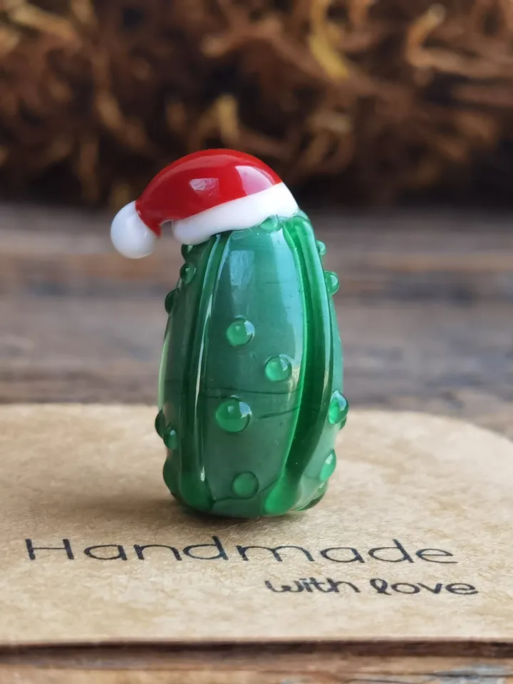 Pickle ornaments miniature pickle tiny glass animals cucumber figurine Christmas ornaments Glass pickle decor pickle gifts Car