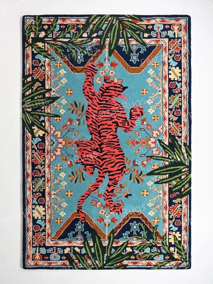 But 8x10 Jungle Majesty Handmade 100% Wool Rugs and Carpets | Handmade Carpet For Living Room | Dining Room | Hallway | Multi Room Carpets
