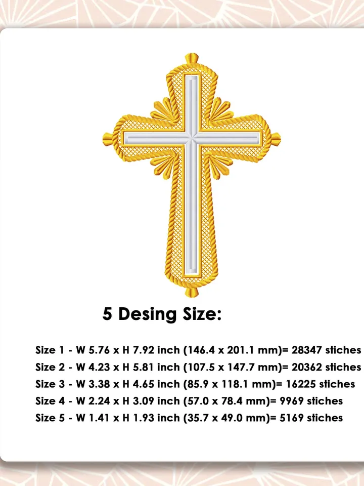 Set of 4 Religious cross embroidery design Machine embroidery pattern, Embroidery files christian cross, Catholic embroidery Holy cross #R52