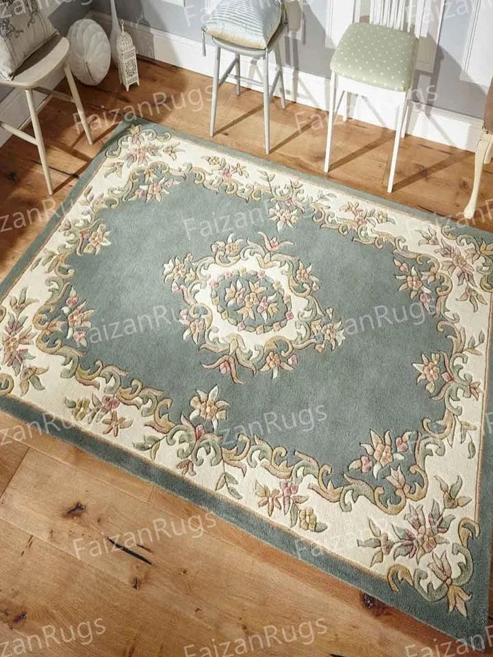 Buy Premium Abushan Rug Hand Tufted Floral Rug Handmade Wool Carving Rug Large Area Home Rug for Living Dining Bedroom 10x10 8x10 9x12 10x14