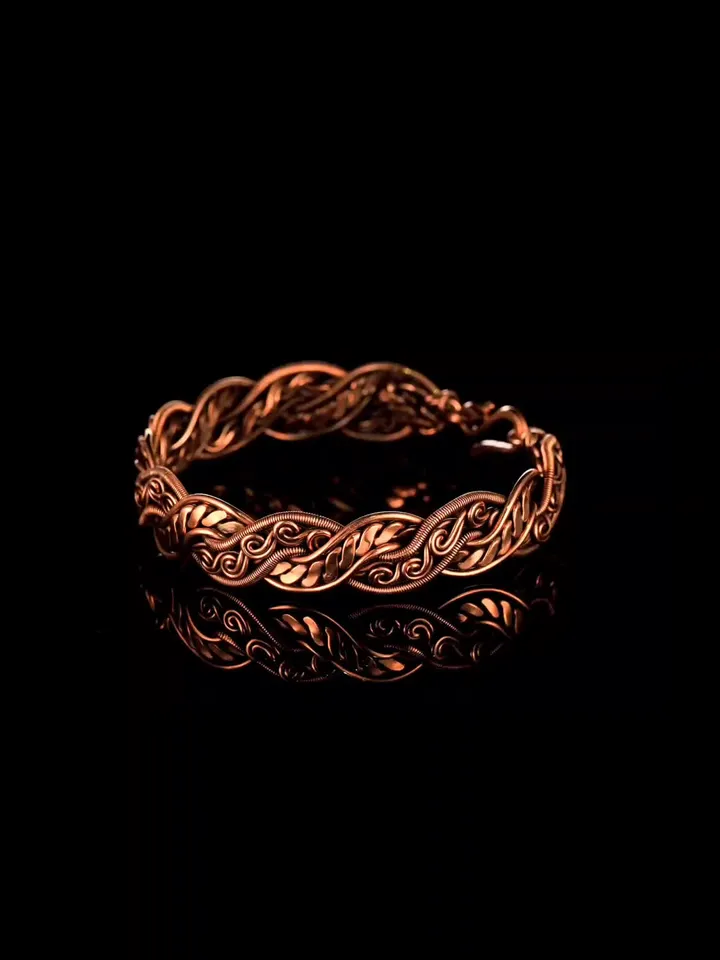 Wire wrapped copper bracelet for woman Antique style copper jewelry WireWrapArt