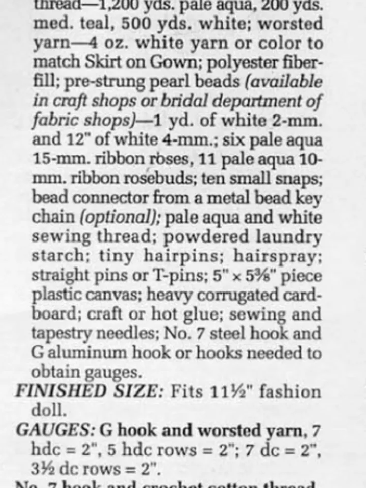 Vintage Barbie Dress Crochet Pattern for Dolls 11-1/2" Digital Download PDF