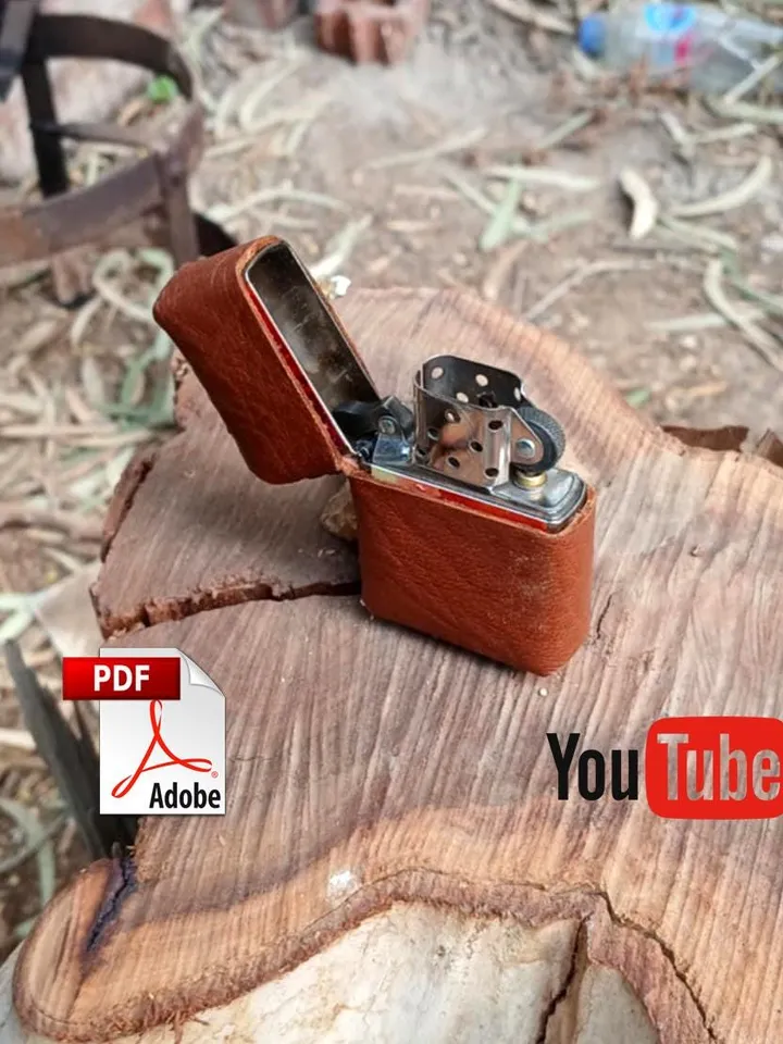 Leather Zippo Cover Patten, Handcrafted Zippo Lighter Case, Sheath Designed for Zippo lighter, zippo lighter pouch DIY, fast & easy pattern