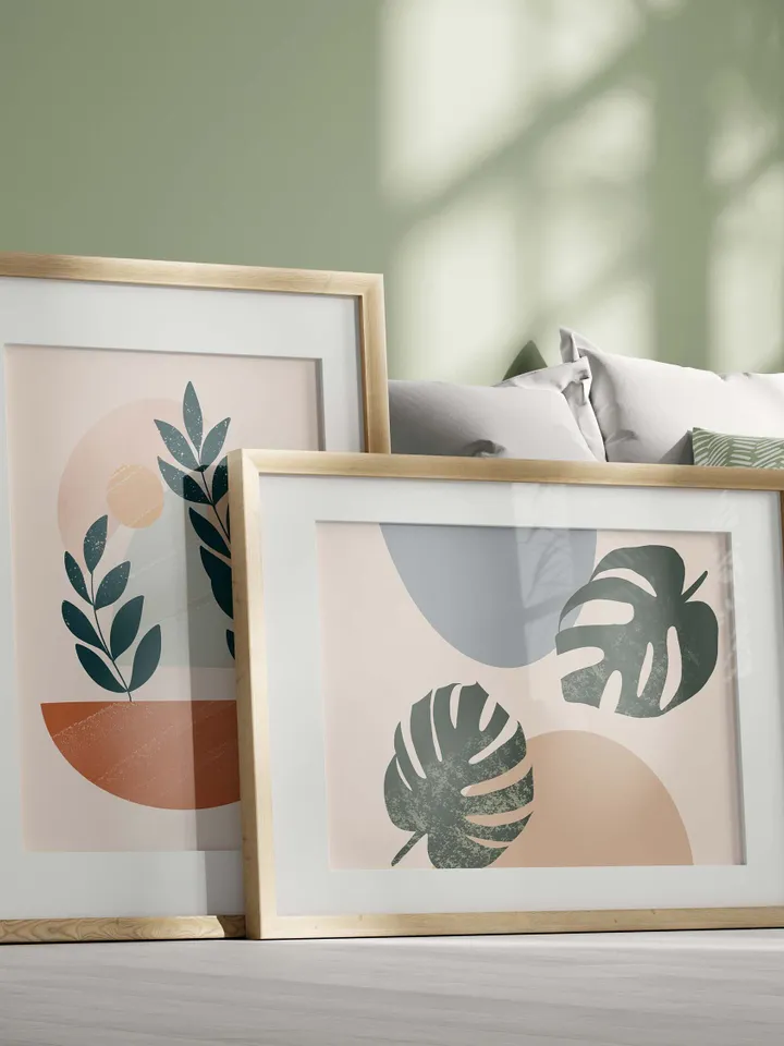 Boho Wall Art Bundle, Mid Century Art Prints, Modern Wall Decor, Collage Posters, Set of 12, Digital PRINTABLE Natural Wall Decor