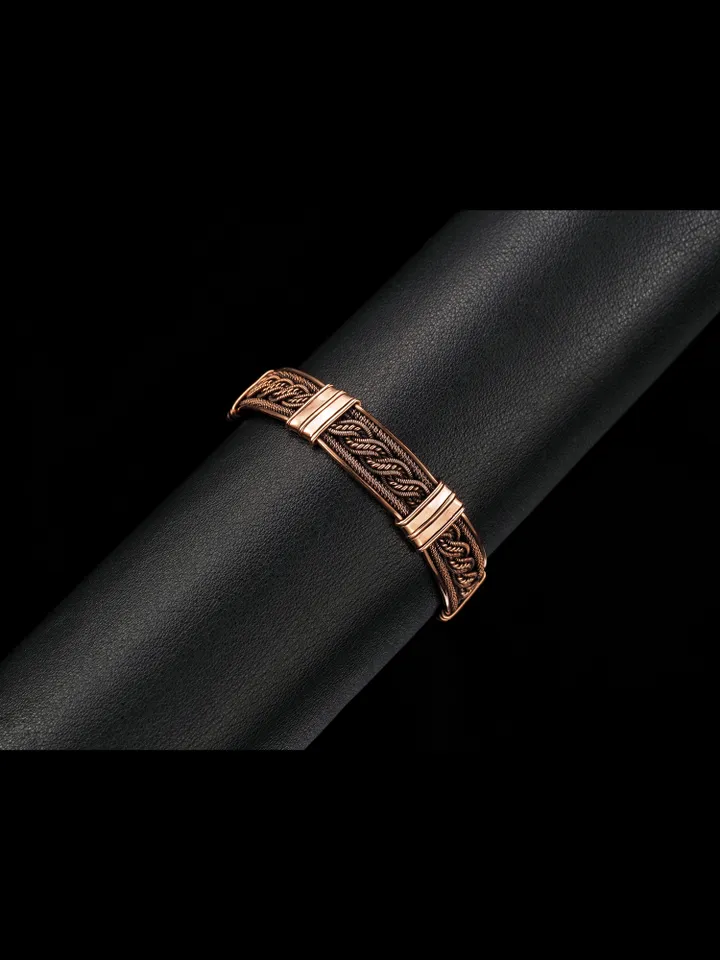 Woven copper wire bracelet Antique style handcrafted copper jewelry Unique gift