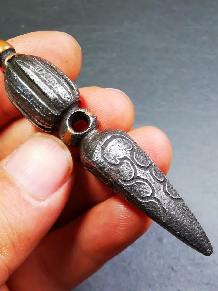 Gandhanra Handmade Tibetan Amulet ,Kila(Dorje Phurba) , Trantic Buddhism Ritual Implement Pendant,Made of Cold Iron,2.76"