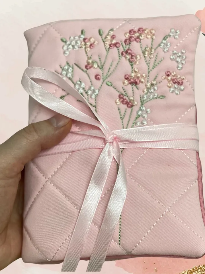 Sleep mask Pouch Scrunchies Hair Scarf for Scrunchies in the hoop machine embroidery design, ITH project machine embroidery pattern