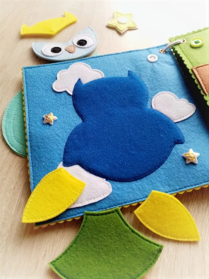 Animals Felt Quiet book Pattern PDF, Felt activity book pattern, Baby Soft book template, Quiet book sewing ideas for toddler