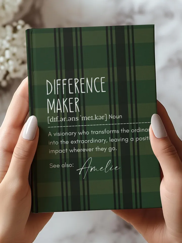 Personalized Difference Maker Journal with your name; Difference Maker Definition Gift; Custom Coworker Gift Employee gift Mentor Leader