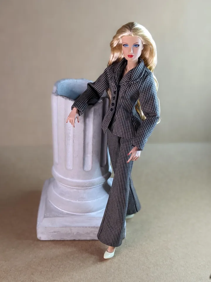 Handmade classic pantsuit for 13-inch fashion female dolls