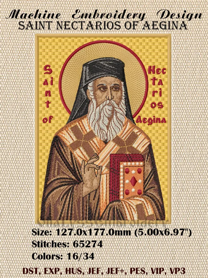 Saint Nectarios embroidery design