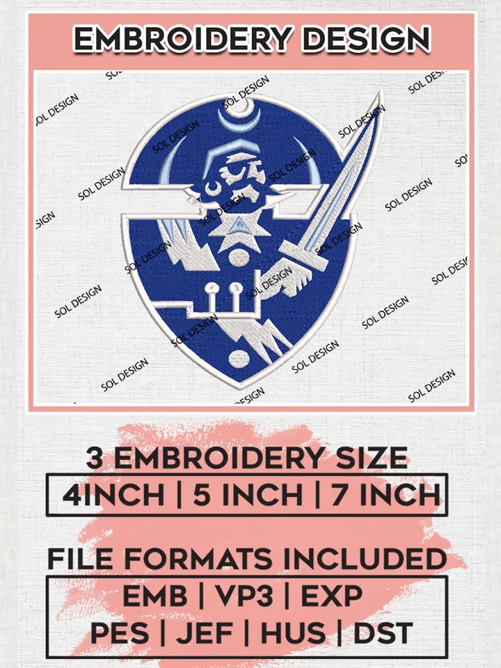 Hampton Pirates Mascot Embroidery Designs, NCAA Logo Machine Embroidery Files, NCAA Hampton Pirates Logo, NCAA Embroidery Designs, Machine Embroidery Designs, Digital Download