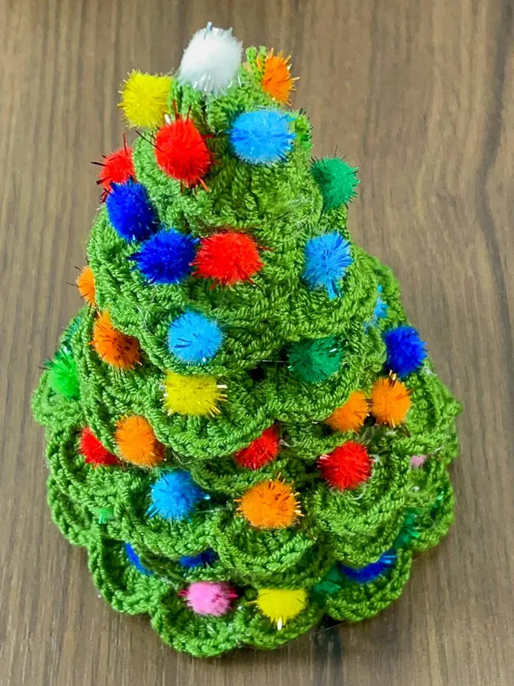 Decorated Layered Christmas Tree Crochet Pattern, DIY Handmade Holiday Ornament, Festive Crochet Home Decor PDF