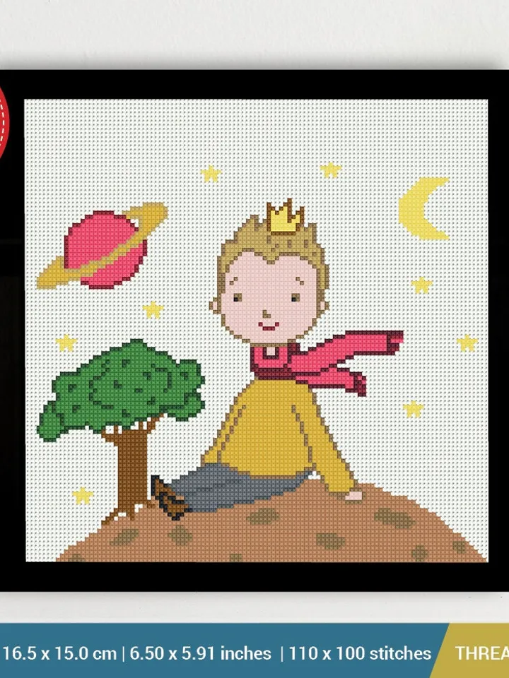 The little prince Cross stitch pattern | Embroidery Pattern | Instant Download | Embroidery Designs
