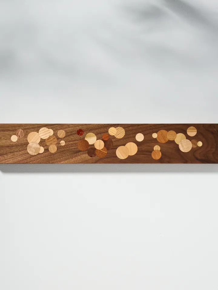 Multi Color Polka Dot Inlay Walnut Wall Mounted Magnetic Knife Holder