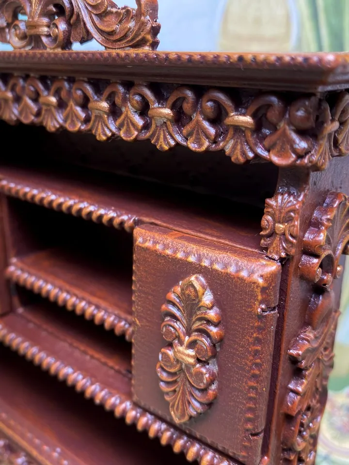 Handmade cabinet. Dollhouse miniature. 1:12. Furniture for dolls. Bookcase. Sideboard for a doll.