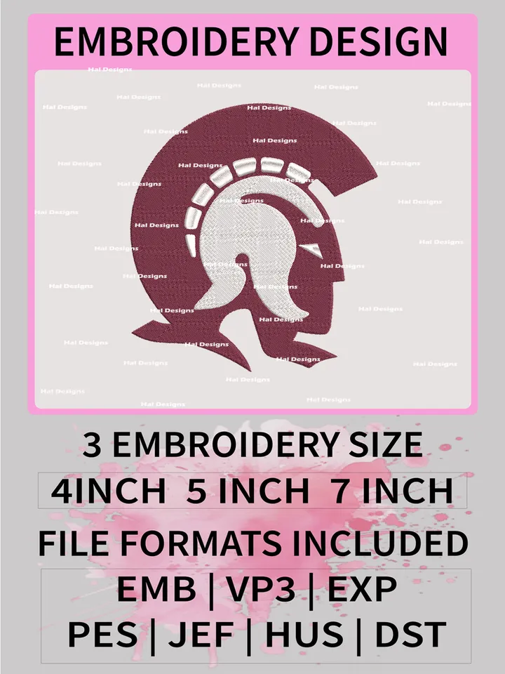 NCAA Little Rock Trojans Embroidery File, 3 Sizes, 6 Formats, NCAA Machine Embroidery Design, NCAA Logo, NCAA Teams