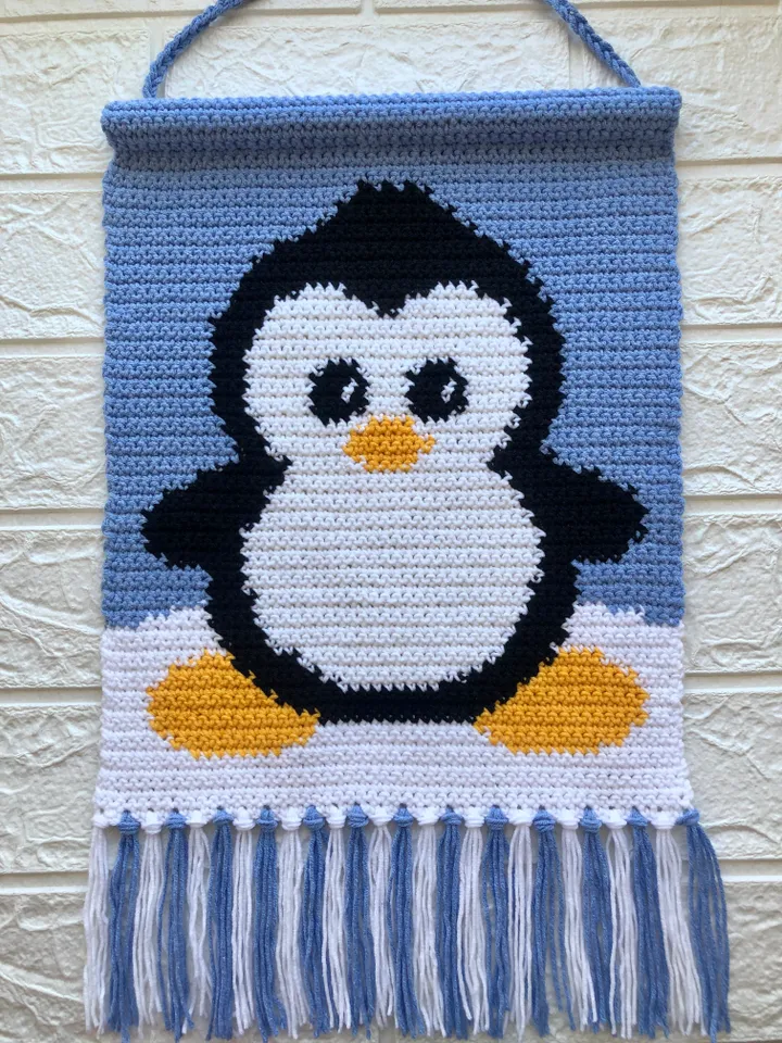 Crochet Penguin Wall Hanging Pattern PDF