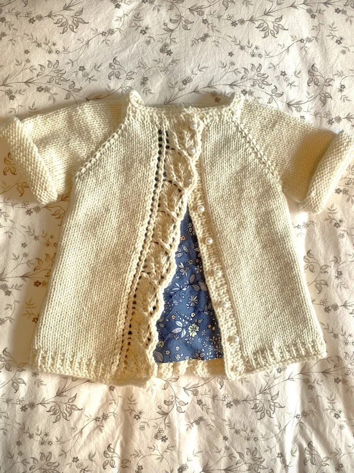 Lined Knit Baby Jacket, Baby Sweater, Handknit ONLY ONE AVAILABLE - Beautiful Gift!