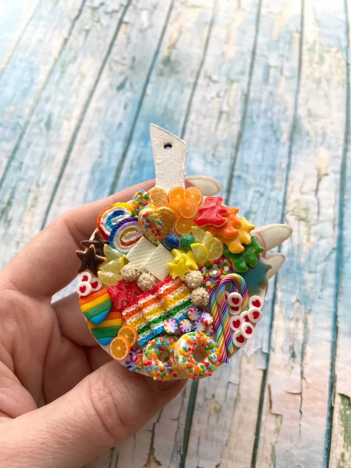 Magnet Miniature Rainbow Charcuterie Board with Polymer clay Souvenir