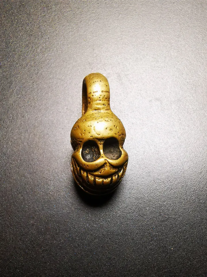 Gandhanra Handmade Skull Sitavana Shape Bead Counter Clip for Prayer Beads, Mala Bead Accessories,Made of Copper