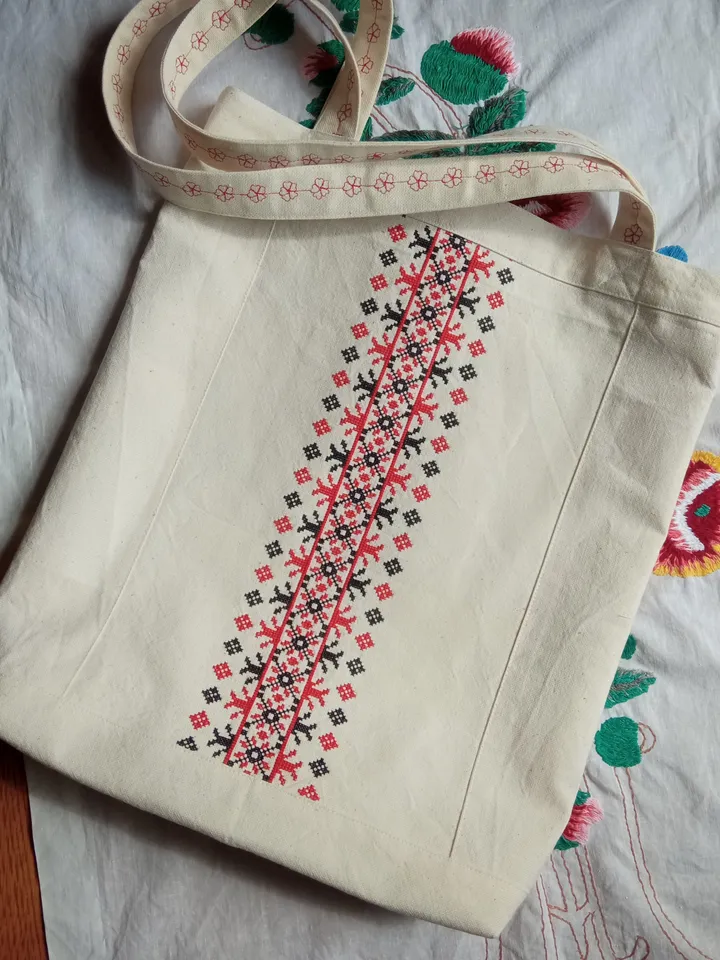 Bag shopper hand embroidery traditional ornament, tote bags