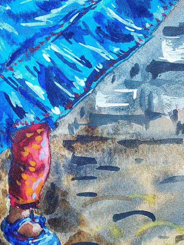 Ballerina Painting Black African Queen Original Art Figurative Painting Watercolor Art 11 by 8 by TatianaArtShop