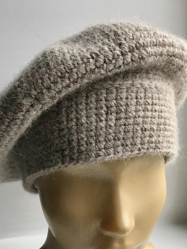Crochet pattern woolen beret hat Printable PDF pattern