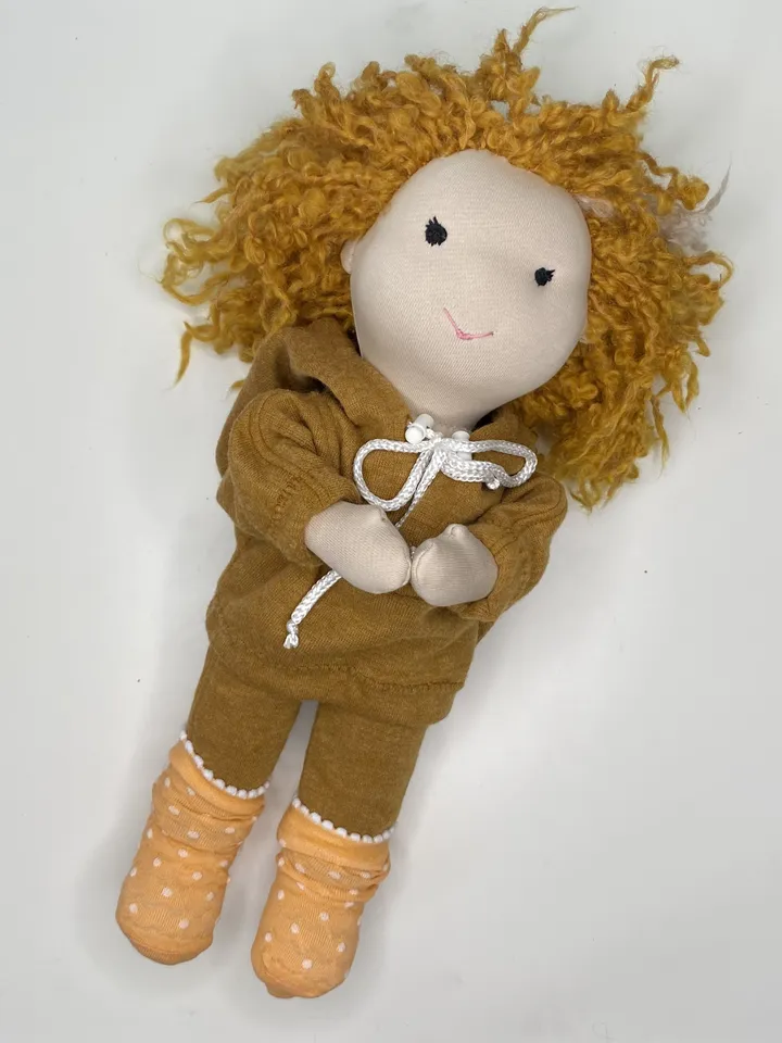 Waldorf doll boy ready to ship, mohair doll hair, Textile toy, Organic eco friendly doll, Stuffed toy, Handmade dolls