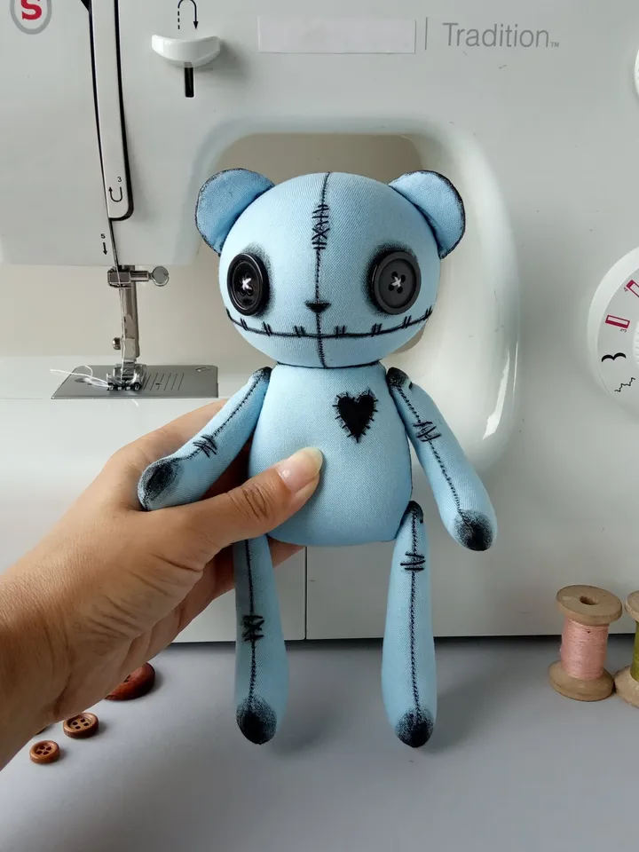 Handmade Bear Doll – Blue