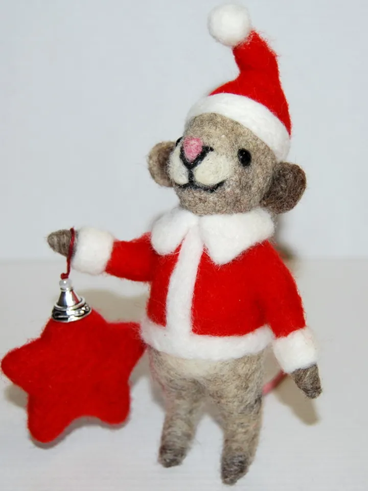 Felted Mouse Santa/Holiday figurine/Felt Christmas mouse/Santa Claus/Christmas gifts/Christmas decor/Christmas mice/Handmade gift/Gift idea