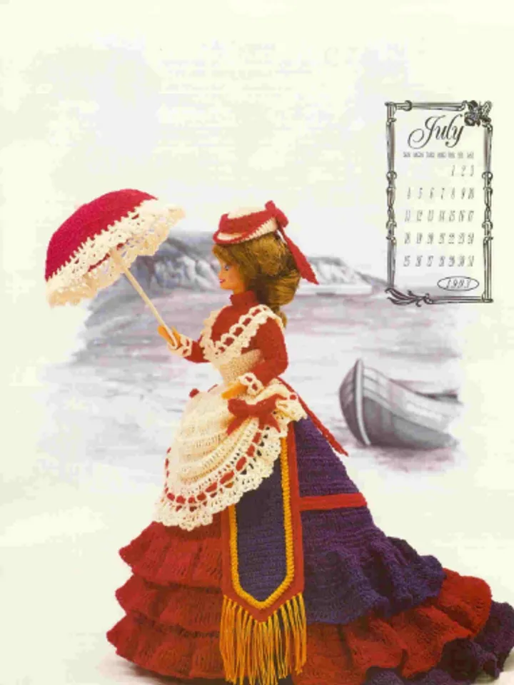 Vintage Barbie Dress Crochet Pattern for Dolls 11-1/2" Digital Download PDF