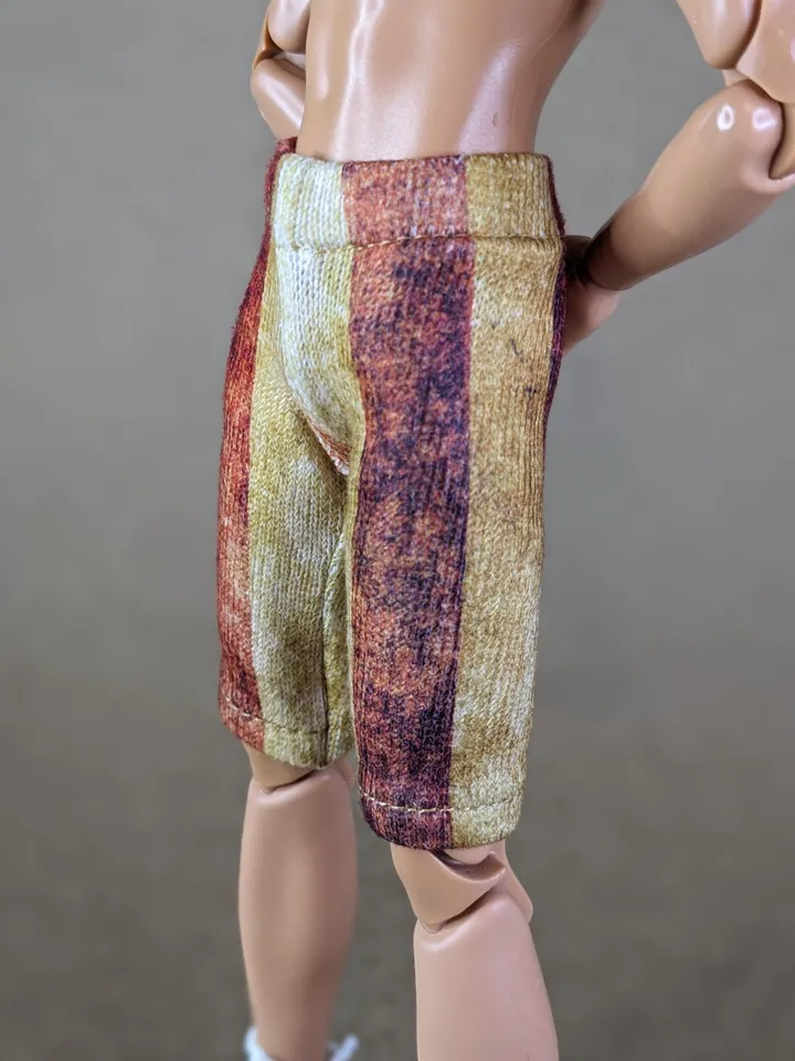 Graphic printed elastic shorts for for 12-inch fashion male dolls