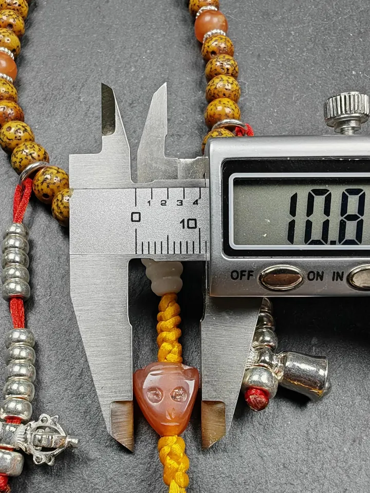 Gandhanra Authentic Tibetan Handhold Wrist Mala - 7.7mm Old Lotus Seed Beads Bracelet - Portable Buddhist Prayer Beads for Meditation