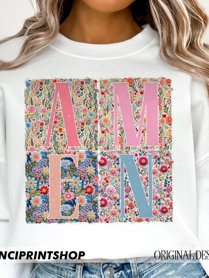 Amen Floral Christian Easter Jesus png, Easter png, Amen png, Easter Sublimation, Easter Christian png, Floral spring png, Christian png