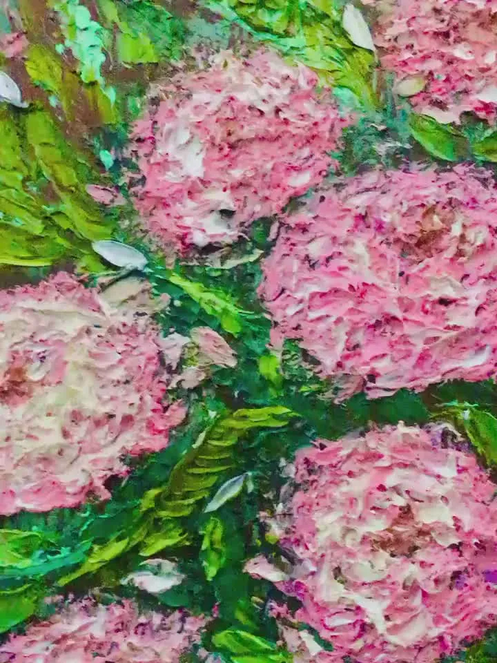 Chrysanthemums painting ,original oil painting on canvas ,pink chrysanthemums,abstract background, impressionistic chrysanthemums painting