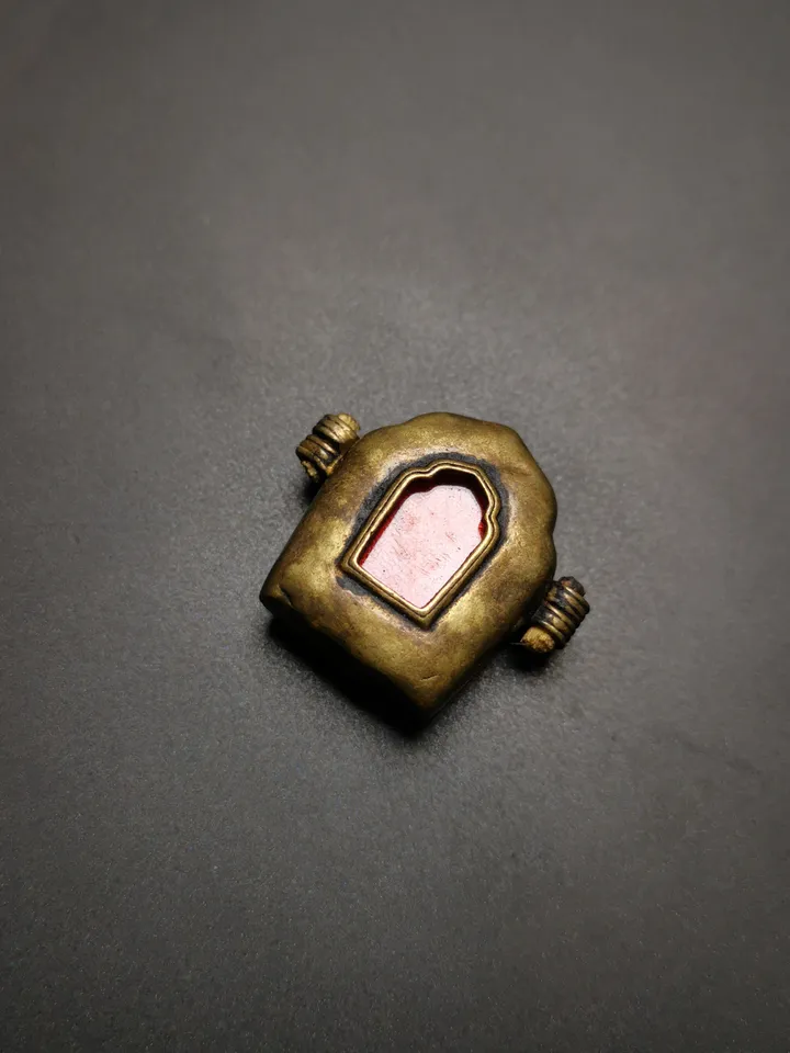 Gandhanra Antique Handmade Gau Ghau Shrine, Mini Tibetan Buddhist Altar Amulet Pendant,Made of Red Copper