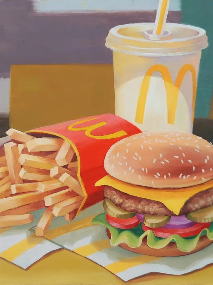 McDonalds Art Original Oil Painting 10x10 inches.